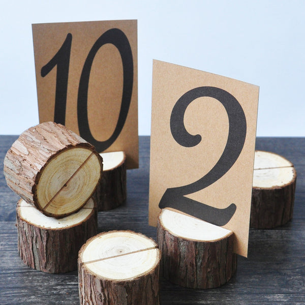 Wooden Card Holders Table Number Stands (5) - Event Supply Shop