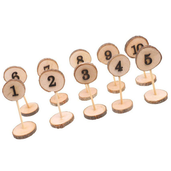 10PCS Party Table Number Cards 1-10 Set Rustic