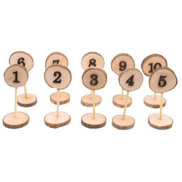 10PCS Party Table Number Cards 1-10 Set Rustic