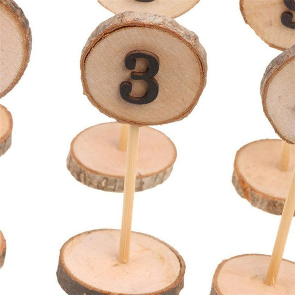 10PCS Party Table Number Cards 1-10 Set Rustic