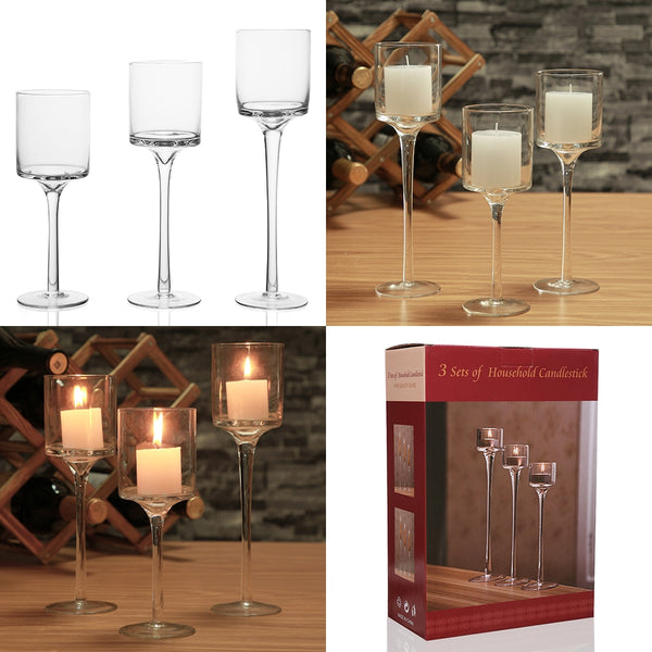 3 Pcs Set Candle Holders Wedding Decorations