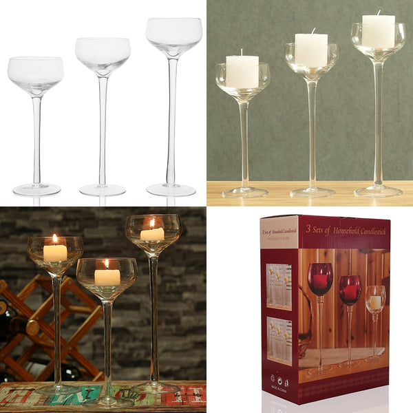3 Pcs Set Candle Holders Wedding Decorations