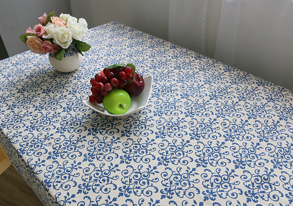 Blue and White Country French Wedding Tablecloth