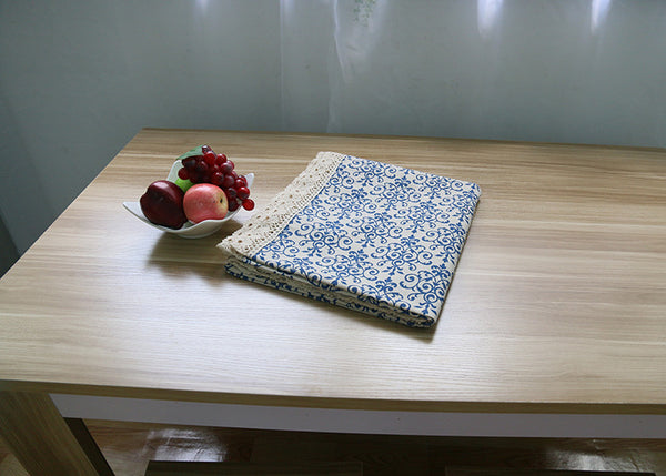 Blue and White Country French Wedding Tablecloth