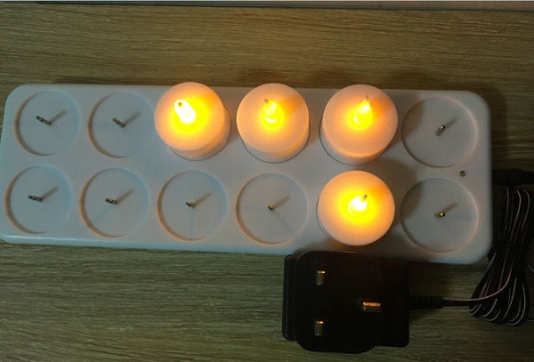12/6 Rechargeable Flameless LED Tea Candle Light