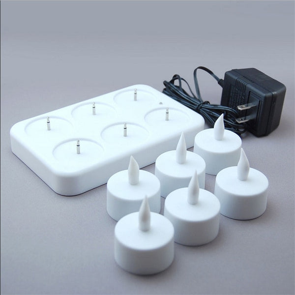 12/6 Rechargeable Flameless LED Tea Candle Light