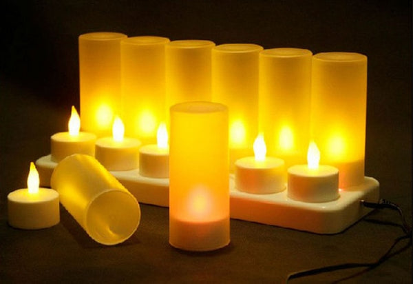12/6 Rechargeable Flameless LED Tea Candle Light