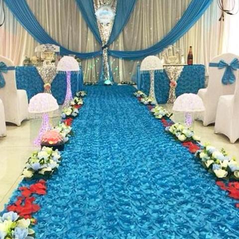 Satin Flower Aisle Runner - Event Supply Shop