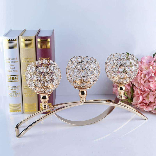 Handmade Crystal Gold Votive Candle Holder - Event Supply Shop