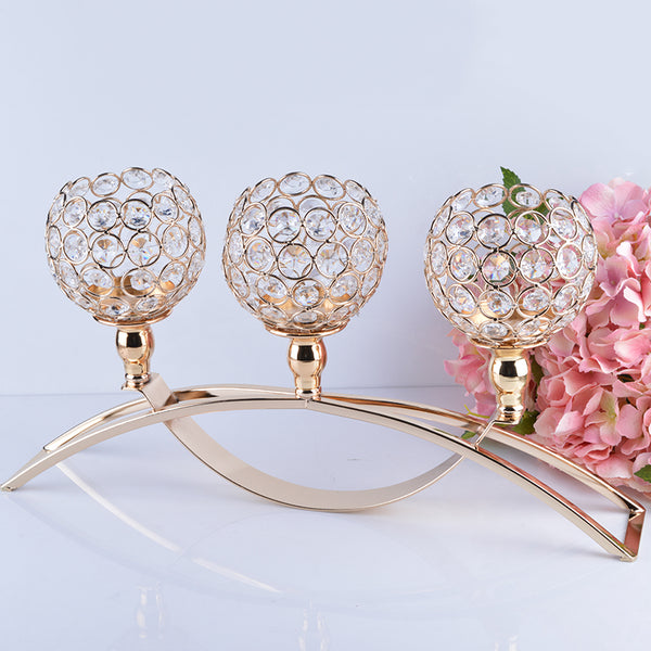 Handmade Crystal Gold Votive Candle Holder - Event Supply Shop