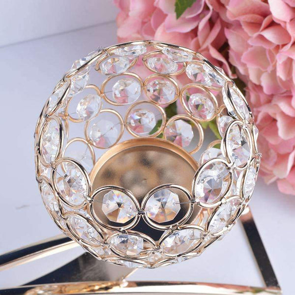 Handmade Crystal Gold Votive Candle Holder - Event Supply Shop