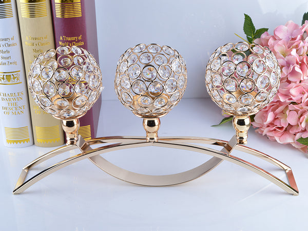 Handmade Crystal Gold Votive Candle Holder - Event Supply Shop