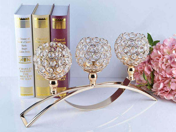 Handmade Crystal Gold Votive Candle Holder - Event Supply Shop