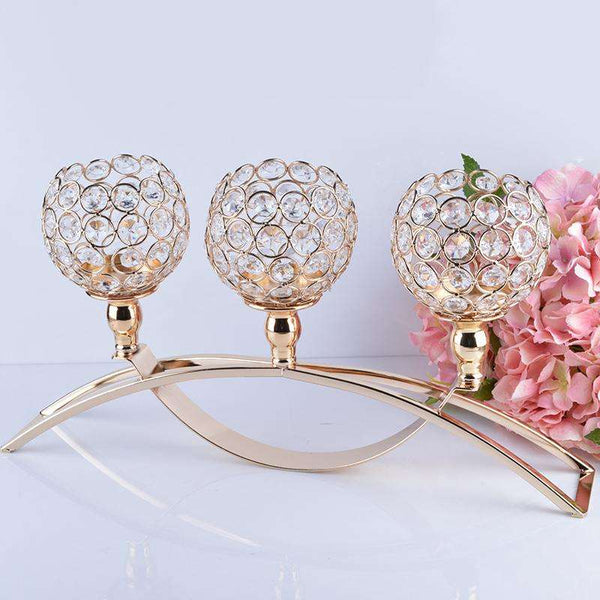 Handmade Crystal Gold Votive Candle Holder - Event Supply Shop