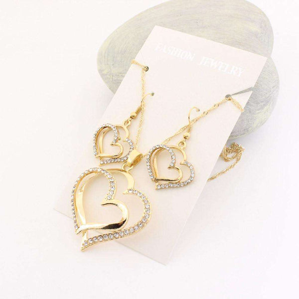 Heart Necklace and Earrings Set - Event Supply Shop