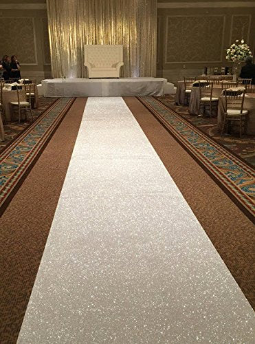Hand Sewn Glitter Sequin Aisle Runner 4ftx25ft - Event Supply Shop