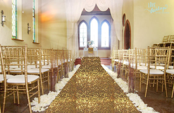 Hand Sewn Glitter Sequin Aisle Runner 4ftx25ft - Event Supply Shop