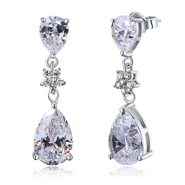 Teardrop Diamond Bridal Earrings - Event Supply Shop