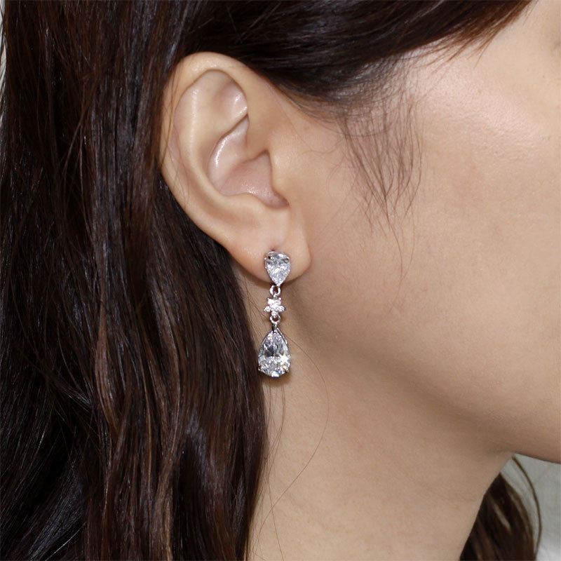 Bridal diamond drop earrings Clearance