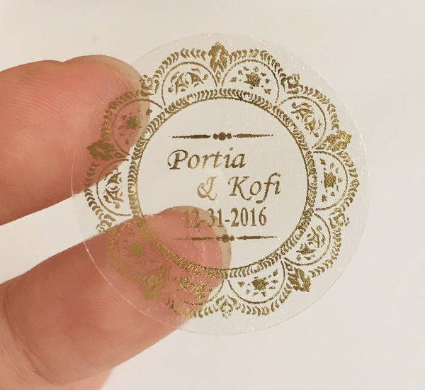 Wedding Personalized Clear Envelope Sticker