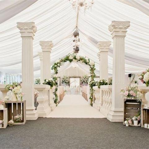 Hand Stitched White Sequin Aisle Runner - Event Supply Shop