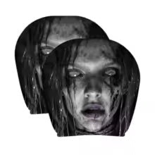 2 pack scary ghost face car headrest covers