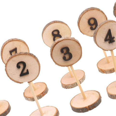 10PCS Party Table Number Cards 1-10 Set Rustic