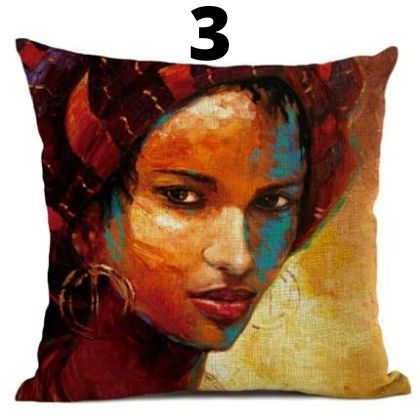 Fashion African Lady Cushion Cover