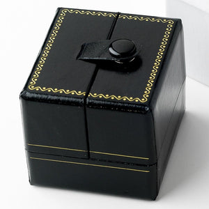 Black Leatherette Deluxe Ring Jewelry Box 3