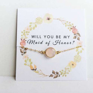 Will you Be My? Floral Reef Rose Quartz Gift - Event Supply Shop