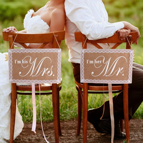 Mr. & Mrs. Wedding Chair Signs