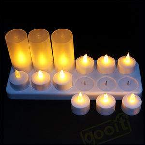 12/6 Rechargeable Flameless LED Tea Candle Light