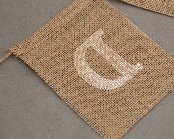 Just Married Burlap Bunting for Rustic Wedding