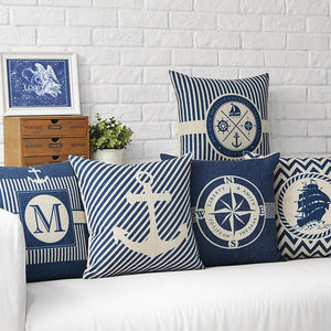 Mediterranean Sea Blue Pillow/Cushion Cover