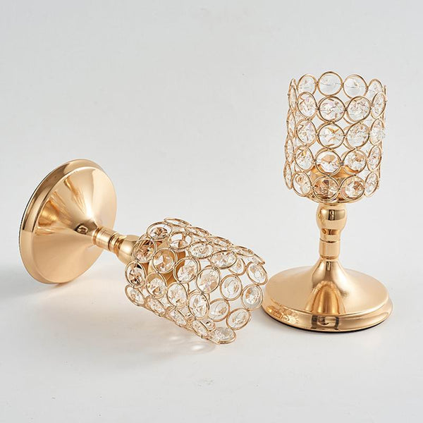 Gold/Silver Votive Candle Holders Crystal