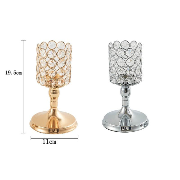 Gold/Silver Votive Candle Holders Crystal
