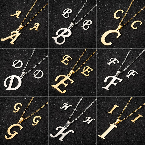 Stainless Steel Initial Letters Necklace for Her