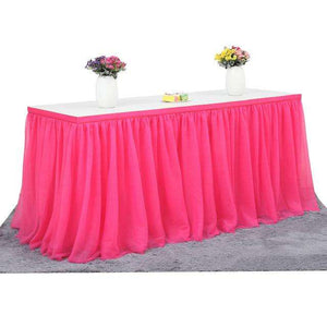 Tulle Table Skirt White Rose Blush or Blue - Event Supply Shop