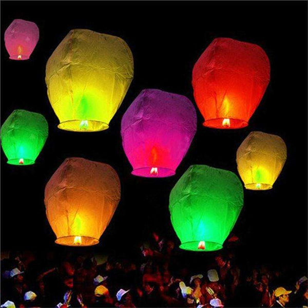 Oval Chinese Wish Lanterns (10) - Event Supply Shop