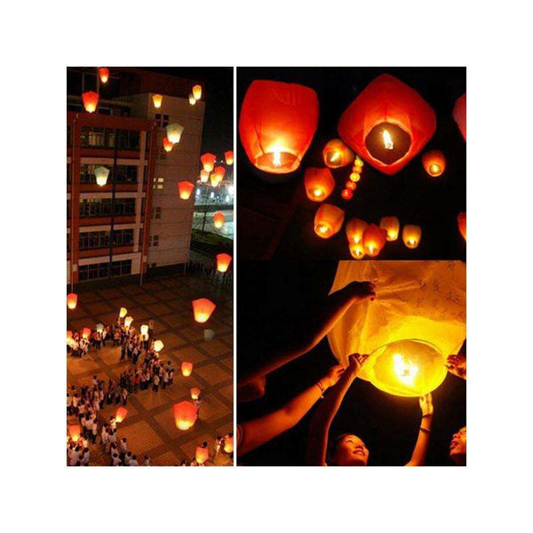 Oval Chinese Wish Lanterns (10) - Event Supply Shop