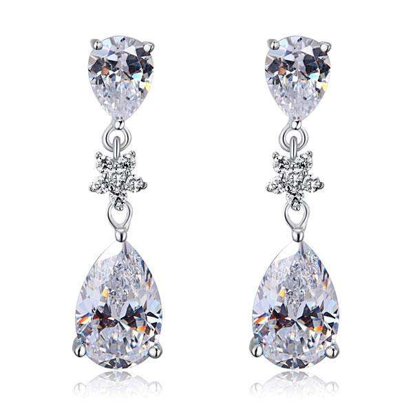 Teardrop Diamond Bridal Earrings - Event Supply Shop