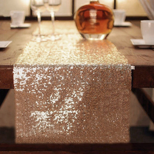 Brilliance Sequin Table Runner Gold, Silver, Rose Gold - Event Supply Shop