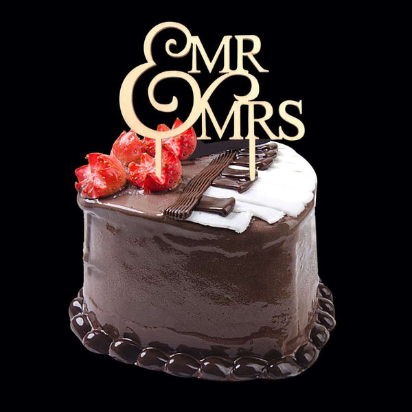 Mr & Mrs Cake Topper (Wood) - Event Supply Shop