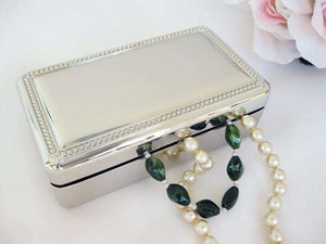 Nickel-Plated Double Velvet Rectanglular Jewelry Box - Event Supply Shop